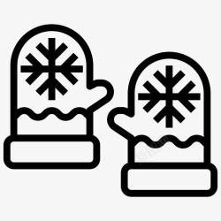 冬季降雪背景手套配件连指手套图标高清图片