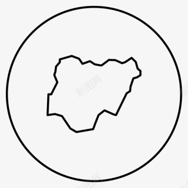 非洲创意地图尼日利亚地图非洲拉各斯图标图标