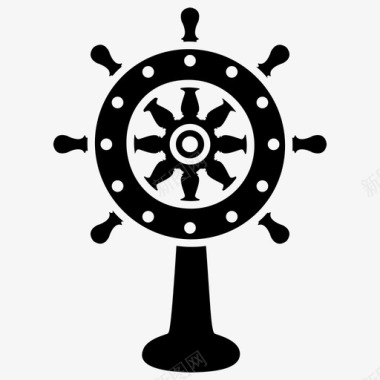 船舵船轮船用五金图标图标