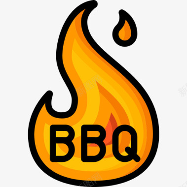 BBQ背景BBQBarbeque4线性颜色图标图标