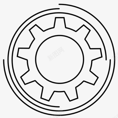 齿轮发动机机器图标图标