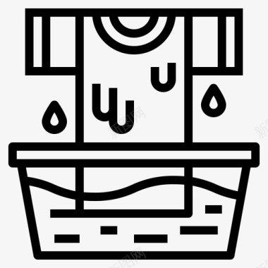 漂洗晾干洗衣图标图标