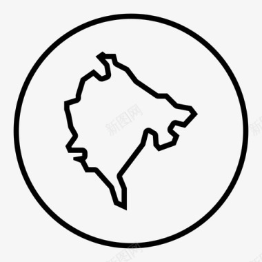 黑山地图欧洲波德戈里察图标图标
