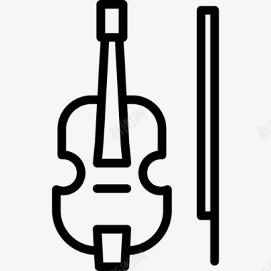 大提琴音乐66线性图标图标