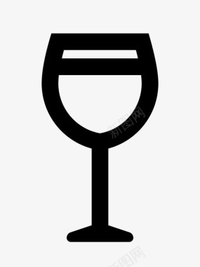 葡萄酒玻璃杯葡萄园图标图标