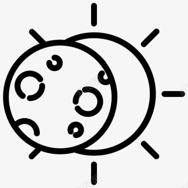 日食月食自然现象图标图标