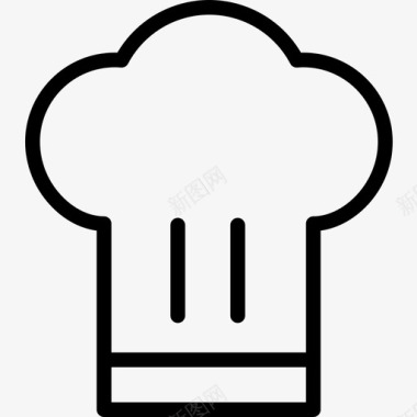 厨师帽服装和时尚4线性图标图标
