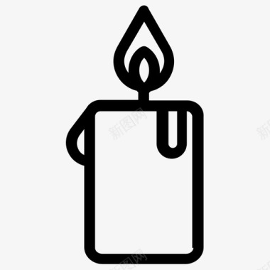 蜡烛燃烧的蜡烛烛光图标图标