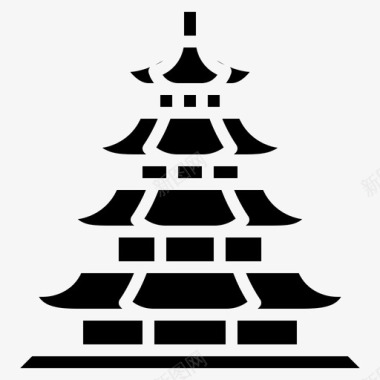 宝塔建筑佛教图标图标