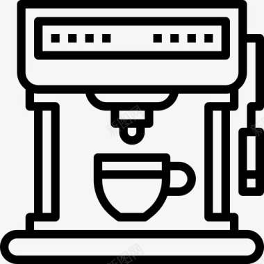 素描咖啡机咖啡机家用电器7线性图标图标