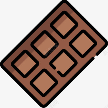 巧克力棒约会夜12线性颜色图标图标