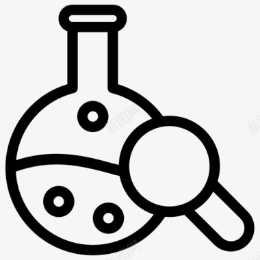化学研究锥形瓶实验室研究图标图标