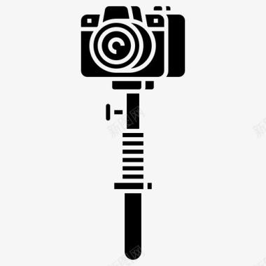 自拍棒相机设备图标图标