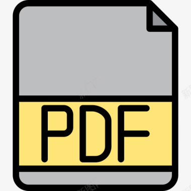 Pdf文件扩展名3线颜色图标图标