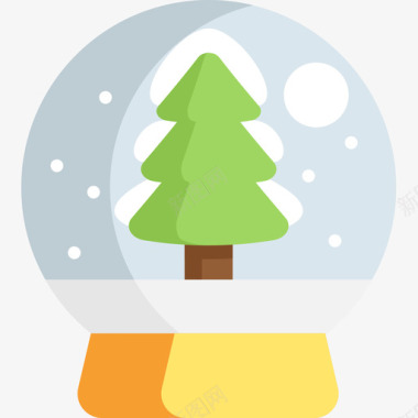 雪花地球仪圣诞120扁平图标图标