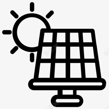 手绘太阳能板太阳能板太阳能电池太阳能图标图标