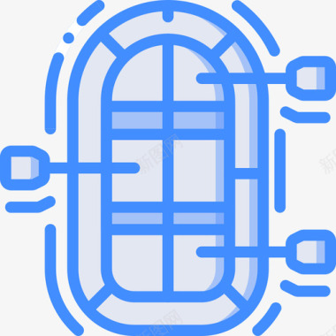 救生筏探险运动17蓝色图标图标