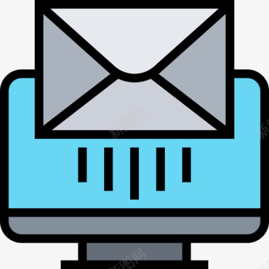 4K图标电子邮件邮政元素4线颜色图标图标