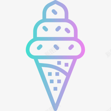 冰淇淋夏季54梯度图标图标
