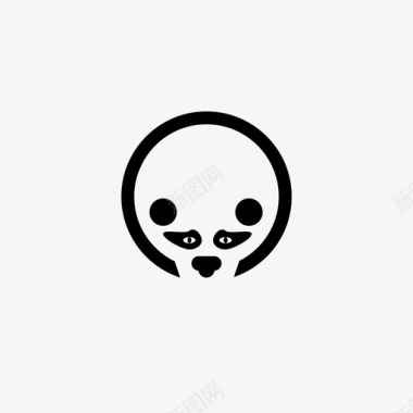 熊猫失望动物表情符号图标图标