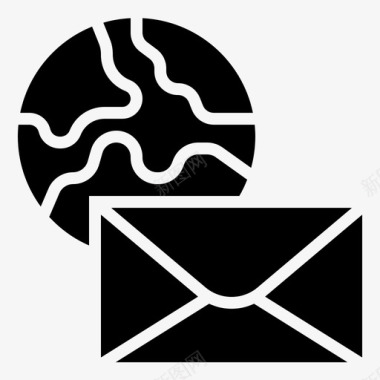 符号全球邮件国际海外图标图标
