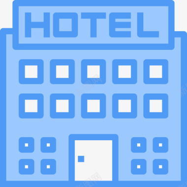 酒店旅游195蓝色图标图标