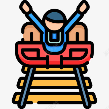 过山车自由时间10线性颜色图标图标