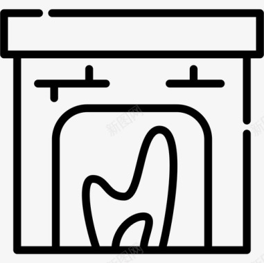 秋季风衣壁炉秋季54线性图标图标