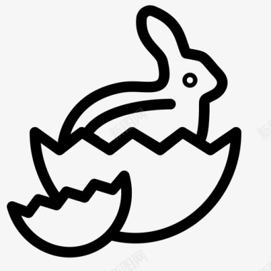 自然兔子宝贝复活节图标图标