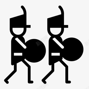 游行乐队低音鼓娱乐嘉年华图标图标