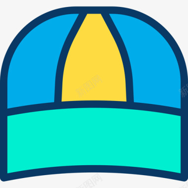 女性服装棒球帽服装和时尚5线性颜色图标图标
