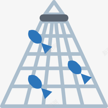 晒渔网渔网钓鱼18扁平图标图标