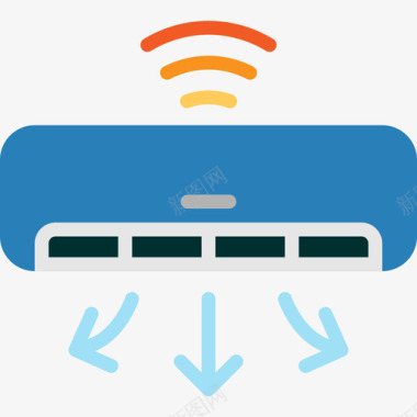 物联网空调物联网45扁平图标图标