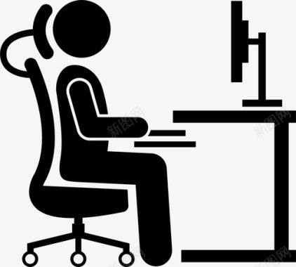 符合人体工程学的椅子良好的姿势坐姿图标图标