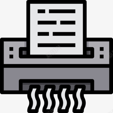 碎纸屑背景碎纸机办公文具14线性颜色图标图标