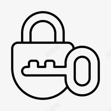 安全锁孔锁和钥匙安全安全服务图标图标
