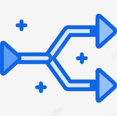交叉点箭头56蓝色图标图标