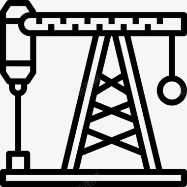 石油工业重工业和电力工业线性工业图标图标