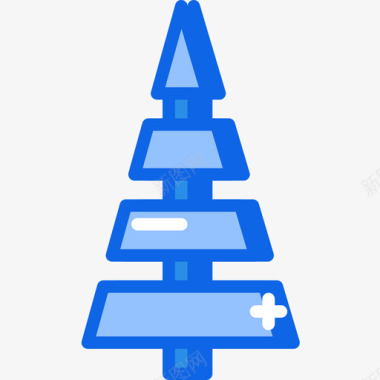 圣诞树假日43蓝色图标图标