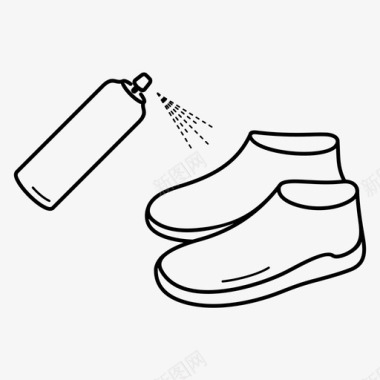 鞋类防水纳米防护喷雾防护鞋类图标图标