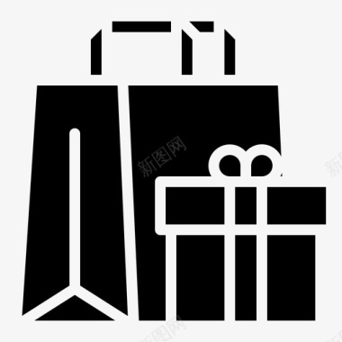 薄荷叶子礼品盒子圣诞图标图标