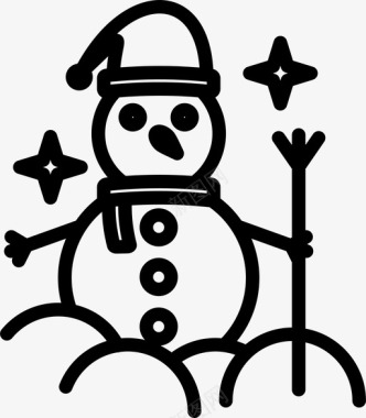 冬天雪人圣诞节冬天图标图标