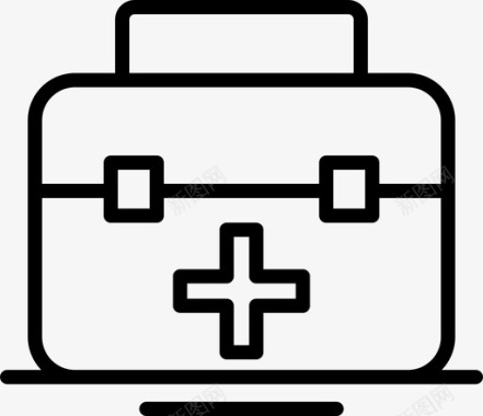 急救箱手提袋医疗用品图标图标