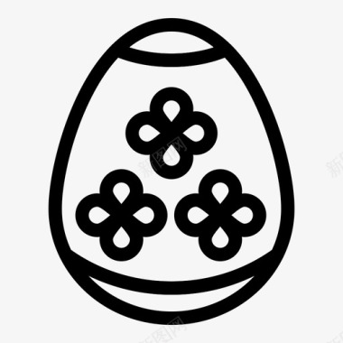 复活节彩蛋假日快乐伊斯特堡线图标图标