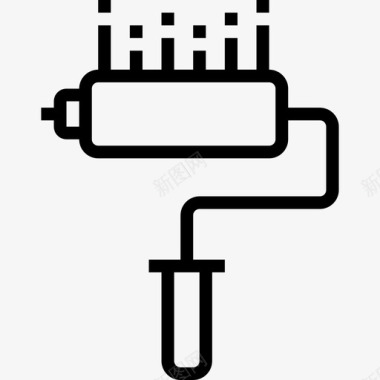 艺术盆栽油漆辊艺术17轮廓图标图标