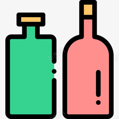 瓶包装4线性颜色图标图标