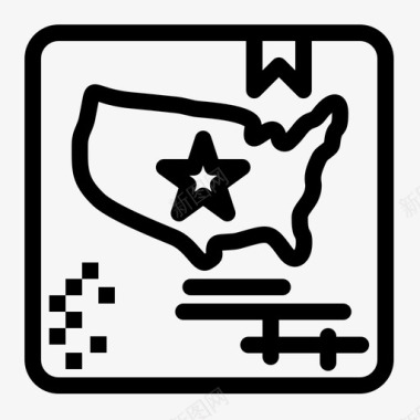 美国国旗地图图标图标