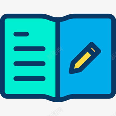 笔记本笔记本教育和学校4线颜色图标图标