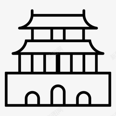 中国古器物紫禁城中国古代北京地标图标图标