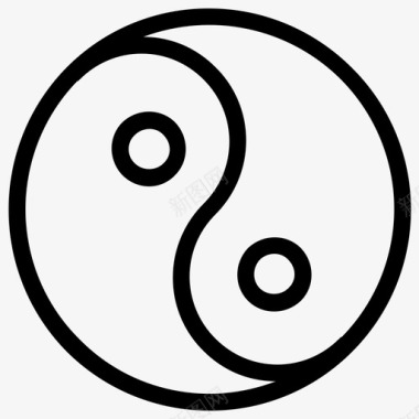 和谐阴阳中国符号和谐图标图标